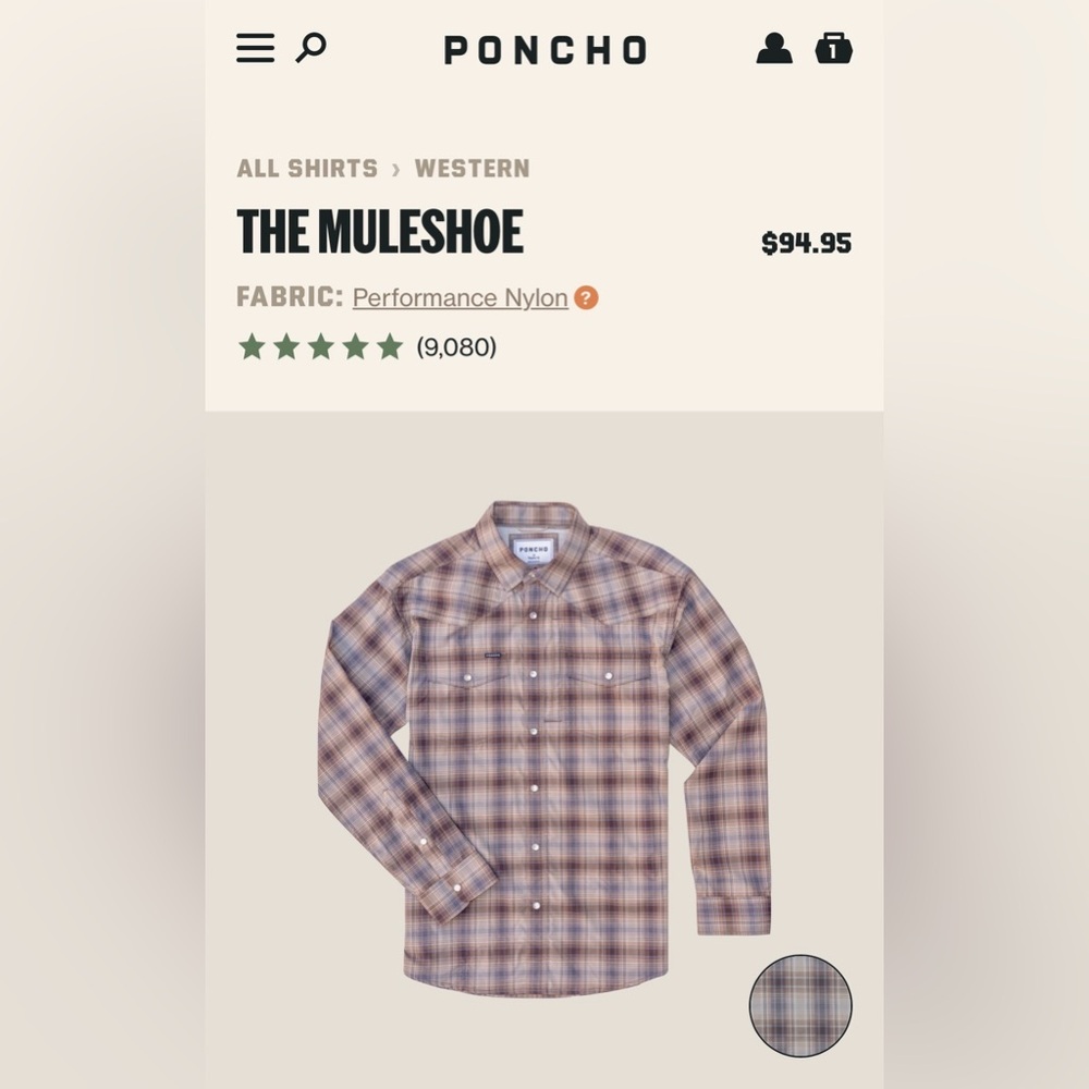 Poncho Western Pearl Snap - The Muleshoe
